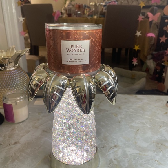 Bath & Body Works Bath & Body Bath And Bodyworks Water Globe Palm Tree 3wick Candle Holder
